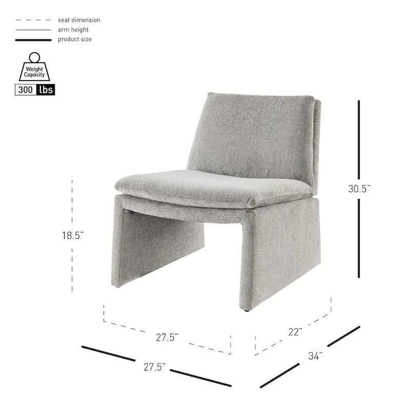 Sillón decorativo de chenilla Rooney