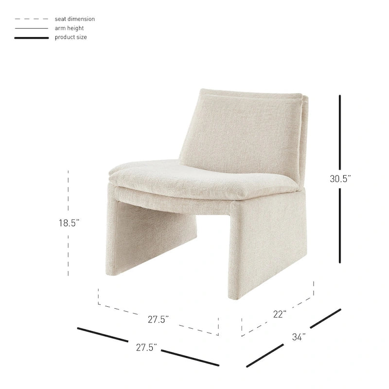 Sillón decorativo de chenilla Rooney