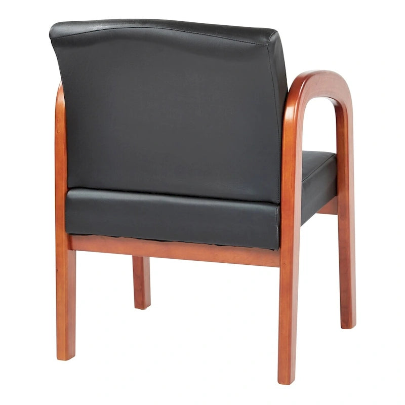 Silla de visitas de madera con acabado en roble