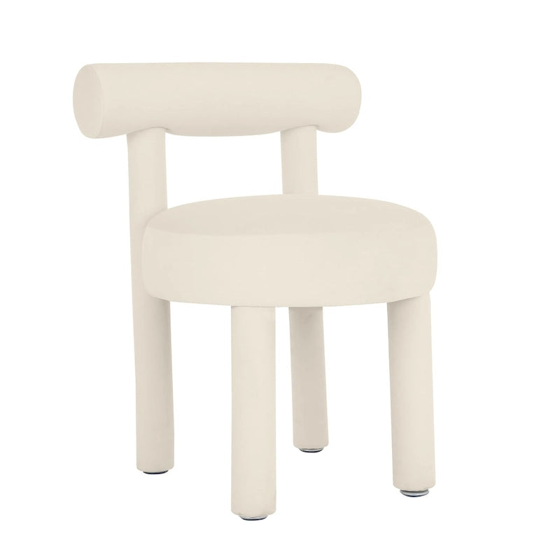 Silla de comedor tapizada en terciopelo