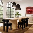 Silla de comedor tapizada en terciopelo