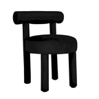Silla de comedor tapizada en terciopelo