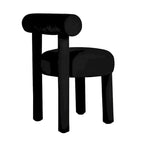 Silla de comedor tapizada en terciopelo
