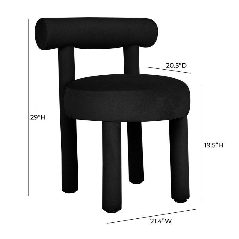 Silla de comedor tapizada en terciopelo