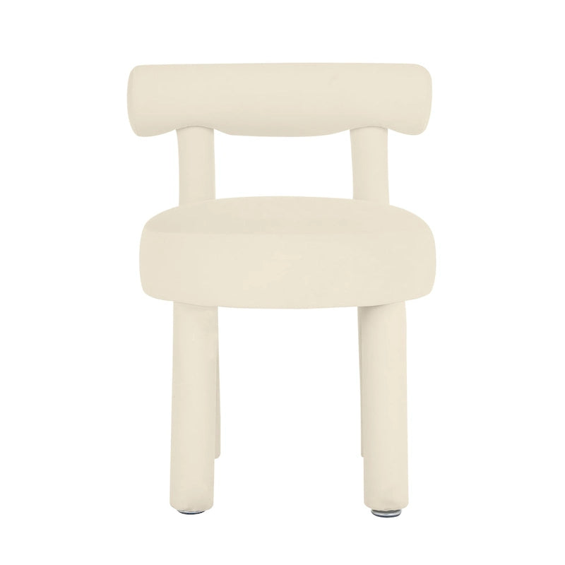 Silla de comedor tapizada en terciopelo