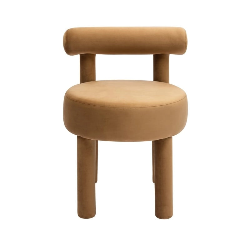 Silla de comedor tapizada en terciopelo