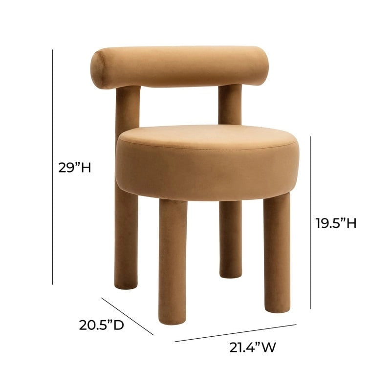 Silla de comedor tapizada en terciopelo