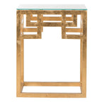 Mesita auxiliar de pan de oro envejecido – 16" An. x 12" Pr. x 21" Al.