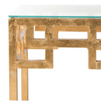 Mesita auxiliar de pan de oro envejecido – 16" An. x 12" Pr. x 21" Al.
