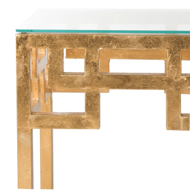 Mesita auxiliar de pan de oro envejecido – 16" An. x 12" Pr. x 21" Al.