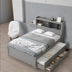 Cama Plataforma Matrimonial con Nido, Cajones y Puertos de Carga USB