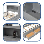 Cama Plataforma Matrimonial con Nido, Cajones y Puertos de Carga USB
