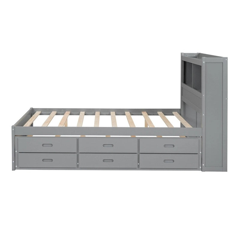 Cama Plataforma Matrimonial con Nido, Cajones y Puertos de Carga USB