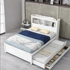 Cama Plataforma Matrimonial con Nido, Cajones y Puertos de Carga USB