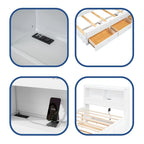 Cama Plataforma Matrimonial con Nido, Cajones y Puertos de Carga USB