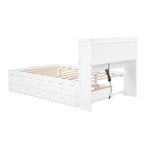 Cama Plataforma Matrimonial con Nido, Cajones y Puertos de Carga USB