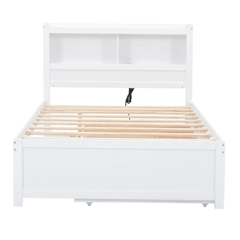 Cama Plataforma Matrimonial con Nido, Cajones y Puertos de Carga USB