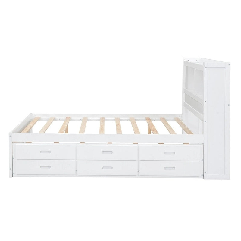 Cama Plataforma Matrimonial con Nido, Cajones y Puertos de Carga USB