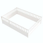 Estructura de cama infantil de madera para el suelo con barandillas de seguridad