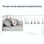 Estructura de cama infantil de madera para el suelo con barandillas de seguridad