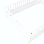 Estructura de cama infantil de madera para el suelo con barandillas de seguridad