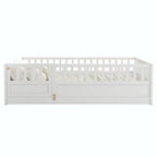 Estructura de cama infantil de madera para el suelo con barandillas de seguridad