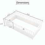 Estructura de cama infantil de madera para el suelo con barandillas de seguridad