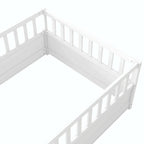 Estructura de cama infantil de madera para el suelo con barandillas de seguridad