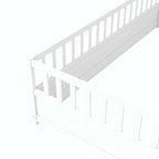 Estructura de cama infantil de madera para el suelo con barandillas de seguridad