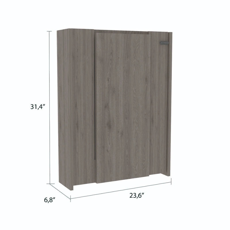 Juego de almacenamiento de cocina de 2 piezas con armario despensa y mesa de pared plegable, gris claro