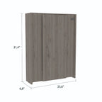 Juego de almacenamiento de cocina de 2 piezas con armario despensa y mesa de pared plegable, gris claro