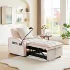 Sofá cama convertible con puertos USB y portavasos