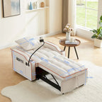 Sofá cama convertible con puertos USB y portavasos