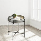 Mesa Auxiliar Plegable de Café de Acero Galvanizado Impermeable - 22.44D x 22.44W x 25.79H