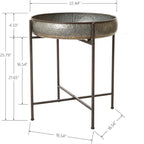 Mesa Auxiliar Plegable de Café de Acero Galvanizado Impermeable - 22.44D x 22.44W x 25.79H