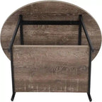 Mesa de centro rústica ovalada con estante de almacenamiento - 23.43D x 39.37W x 16.54H