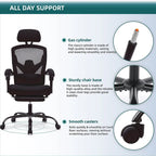 Silla de oficina ergonómica de malla con respaldo alto, soporte lumbar, silla de escritorio para ordenador