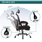 Silla de oficina ergonómica de malla con respaldo alto, soporte lumbar, silla de escritorio para ordenador