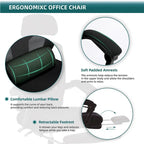Silla de oficina ergonómica de malla con respaldo alto, soporte lumbar, silla de escritorio para ordenador