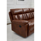 Sofá reclinable manual de 3 plazas en color naranja