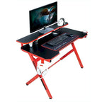 JJS 48 Escritorio para Juegos en Forma de R para Oficina en Casa con Soporte de Monitor Desmontable