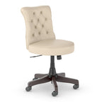 Silla de oficina capitoné de respaldo medio con altura ajustable