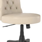 Silla de oficina capitoné de respaldo medio con altura ajustable