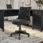 Silla de oficina capitoné de respaldo medio con altura ajustable