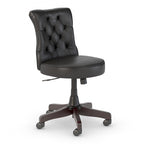 Silla de oficina capitoné de respaldo medio con altura ajustable