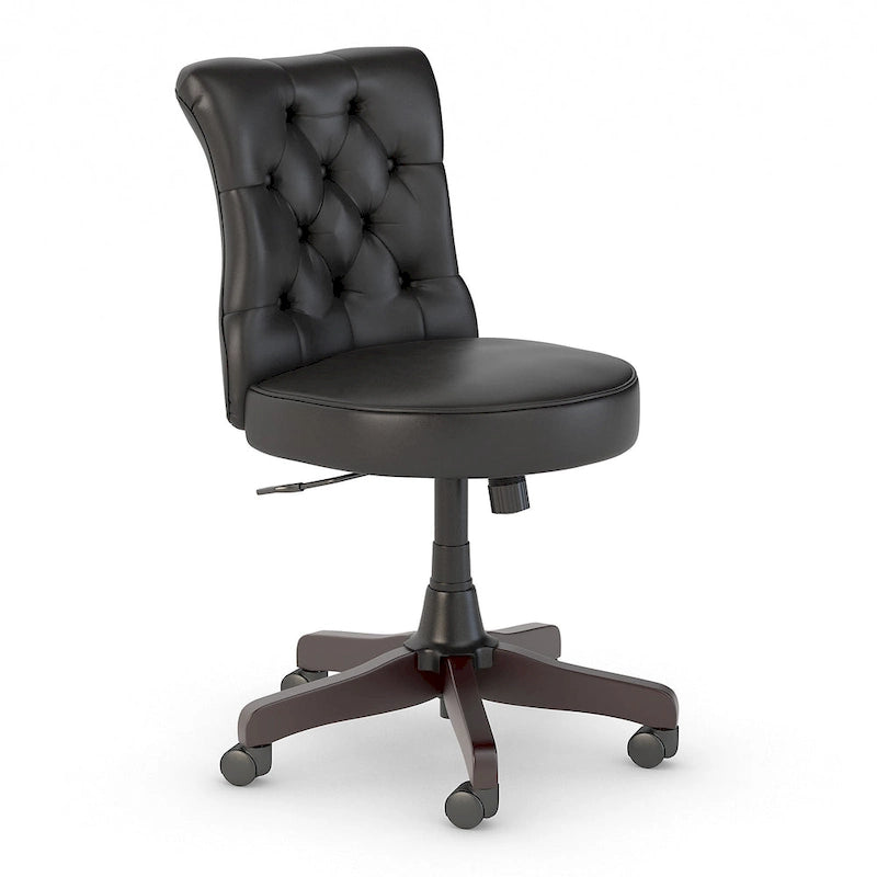 Silla de oficina capitoné de respaldo medio con altura ajustable