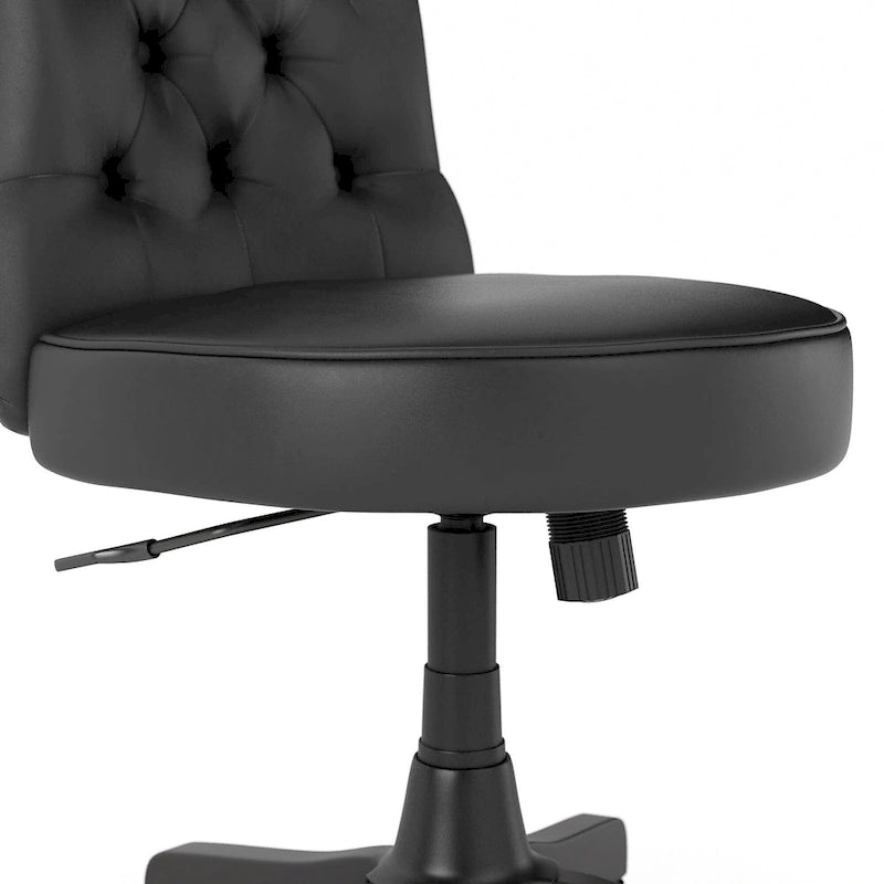 Silla de oficina capitoné de respaldo medio con altura ajustable