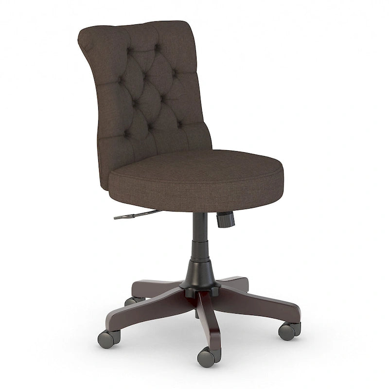 Silla de oficina capitoné de respaldo medio con altura ajustable