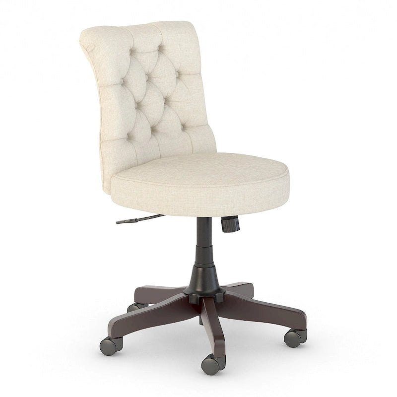 Silla de oficina capitoné de respaldo medio con altura ajustable