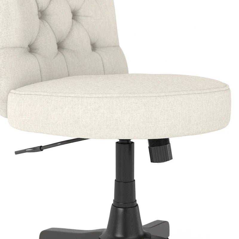Silla de oficina capitoné de respaldo medio con altura ajustable
